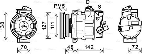 Ava Quality Cooling AIAK359 - Compressor, air conditioning autospares.lv