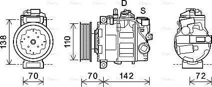 Ava Quality Cooling AIAK381 - Compressor, air conditioning autospares.lv