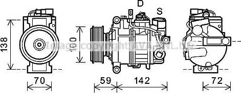 Ava Quality Cooling AIAK338 - Compressor, air conditioning autospares.lv