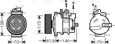 Ava Quality Cooling AIAK263 - Compressor, air conditioning autospares.lv