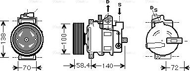 Ava Quality Cooling AIAK262 - Compressor, air conditioning autospares.lv