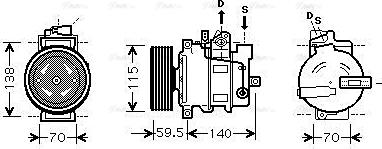 Ava Quality Cooling AIAK284 - Compressor, air conditioning autospares.lv