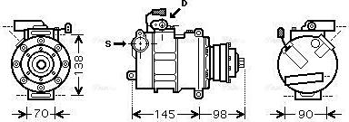 Ava Quality Cooling AIAK280 - Compressor, air conditioning autospares.lv