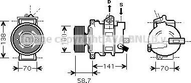 Ava Quality Cooling AIAK287 - Compressor, air conditioning autospares.lv