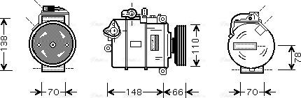 Ava Quality Cooling AIAK226 - Compressor, air conditioning autospares.lv