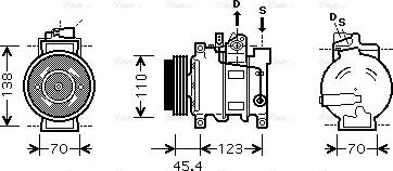 Ava Quality Cooling AIAK227 - Compressor, air conditioning autospares.lv