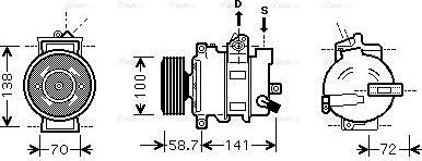 Ava Quality Cooling AI K279 - Compressor, air conditioning autospares.lv