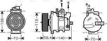 Ava Quality Cooling AIAK274 - Compressor, air conditioning autospares.lv