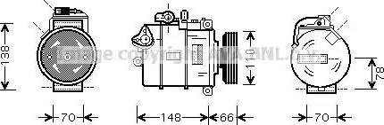 Ava Quality Cooling AI K275 - Compressor, air conditioning autospares.lv