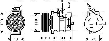 Ava Quality Cooling AI K271 - Compressor, air conditioning autospares.lv