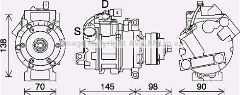 Ava Quality Cooling AIK423 - Compressor, air conditioning autospares.lv