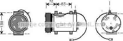 Ava Quality Cooling AI K144 - Compressor, air conditioning autospares.lv