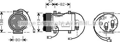 Ava Quality Cooling AI K143 - Compressor, air conditioning autospares.lv