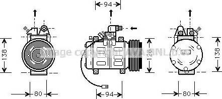 Ava Quality Cooling AI K182 - Compressor, air conditioning autospares.lv