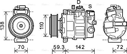 Ava Quality Cooling AIK398 - Compressor, air conditioning autospares.lv