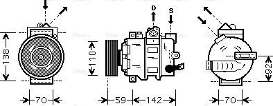 Ava Quality Cooling AIK349 - Compressor, air conditioning autospares.lv