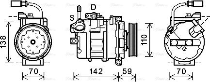 Ava Quality Cooling AIK340 - Compressor, air conditioning autospares.lv