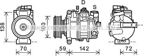 Ava Quality Cooling AIK338 - Compressor, air conditioning autospares.lv