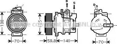 Ava Quality Cooling AI K295 - Compressor, air conditioning autospares.lv