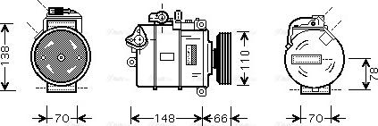 Ava Quality Cooling AI K247 - Compressor, air conditioning autospares.lv