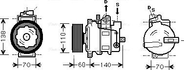 Ava Quality Cooling AI K266 - Compressor, air conditioning autospares.lv