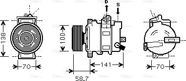 Ava Quality Cooling AI K287 - Compressor, air conditioning autospares.lv