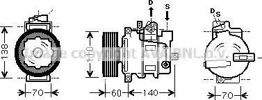 Ava Quality Cooling AI K272 - Compressor, air conditioning autospares.lv