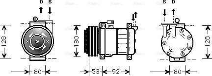 Ava Quality Cooling ALAK009 - Compressor, air conditioning autospares.lv