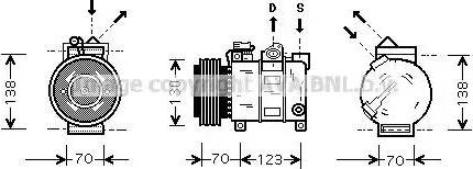 Ava Quality Cooling AL K016 - Compressor, air conditioning autospares.lv