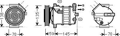 Ava Quality Cooling ALK145 - Compressor, air conditioning autospares.lv