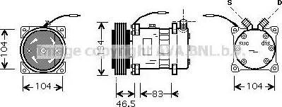 Ava Quality Cooling AL K104 - Compressor, air conditioning autospares.lv