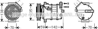 Ava Quality Cooling ALK131 - Compressor, air conditioning autospares.lv