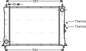 Ava Quality Cooling AU 2068 - Radiator, engine cooling autospares.lv