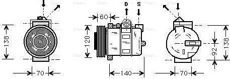 Ava Quality Cooling AUAK050 - Compressor, air conditioning autospares.lv