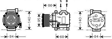 Ava Quality Cooling AUAK157 - Compressor, air conditioning autospares.lv