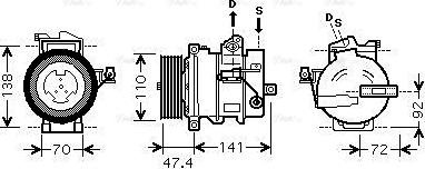 Ava Quality Cooling AUAK188 - Compressor, air conditioning autospares.lv