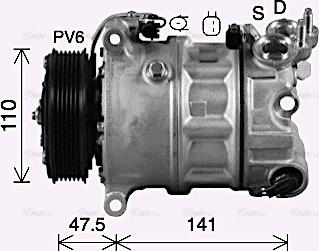 Ava Quality Cooling AUAK341 - Compressor, air conditioning autospares.lv