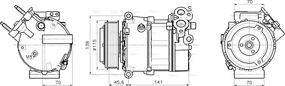 Ava Quality Cooling AUAK354 - Compressor, air conditioning autospares.lv