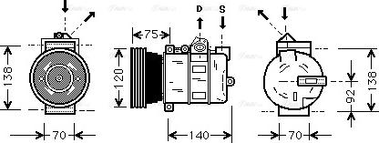 Ava Quality Cooling AU K043 - Compressor, air conditioning autospares.lv