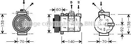 Ava Quality Cooling AU K050 - Compressor, air conditioning autospares.lv