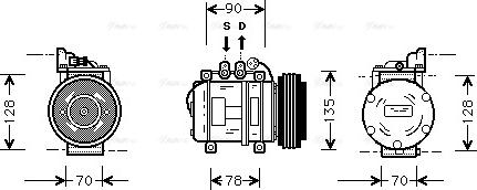 Ava Quality Cooling AU K018 - Compressor, air conditioning autospares.lv