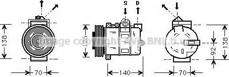 Ava Quality Cooling AU K038 - Compressor, air conditioning autospares.lv