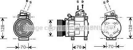 Ava Quality Cooling AU K037 - Compressor, air conditioning autospares.lv