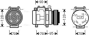 Ava Quality Cooling AU K028 - Compressor, air conditioning autospares.lv