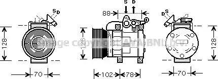 Ava Quality Cooling AU K169 - Compressor, air conditioning autospares.lv