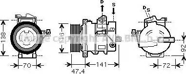 Ava Quality Cooling AU K188 - Compressor, air conditioning autospares.lv