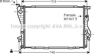 Ava Quality Cooling BWA2202 - Radiator, engine cooling autospares.lv