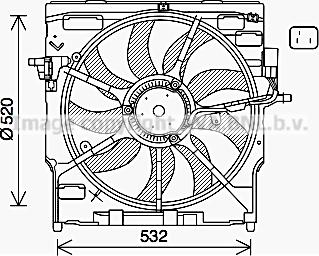 Ava Quality Cooling BW7565 - Fan, radiator autospares.lv