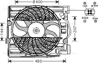 Ava Quality Cooling BW 7509 - Fan, radiator autospares.lv