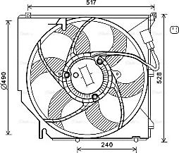 Ava Quality Cooling BW 7520 - Fan, radiator autospares.lv
